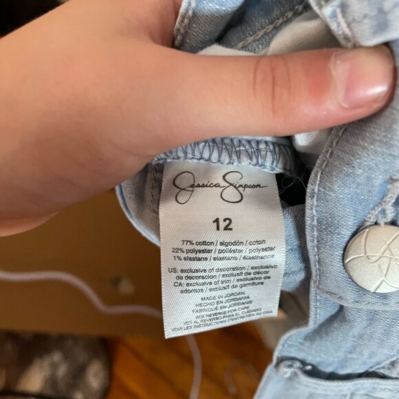 Size 12 Jessica Simpson Kids Capris Light Rolled Crop Skinny End Capris A1 - Picture 7 of 7